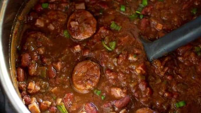 red beans rice in pot
