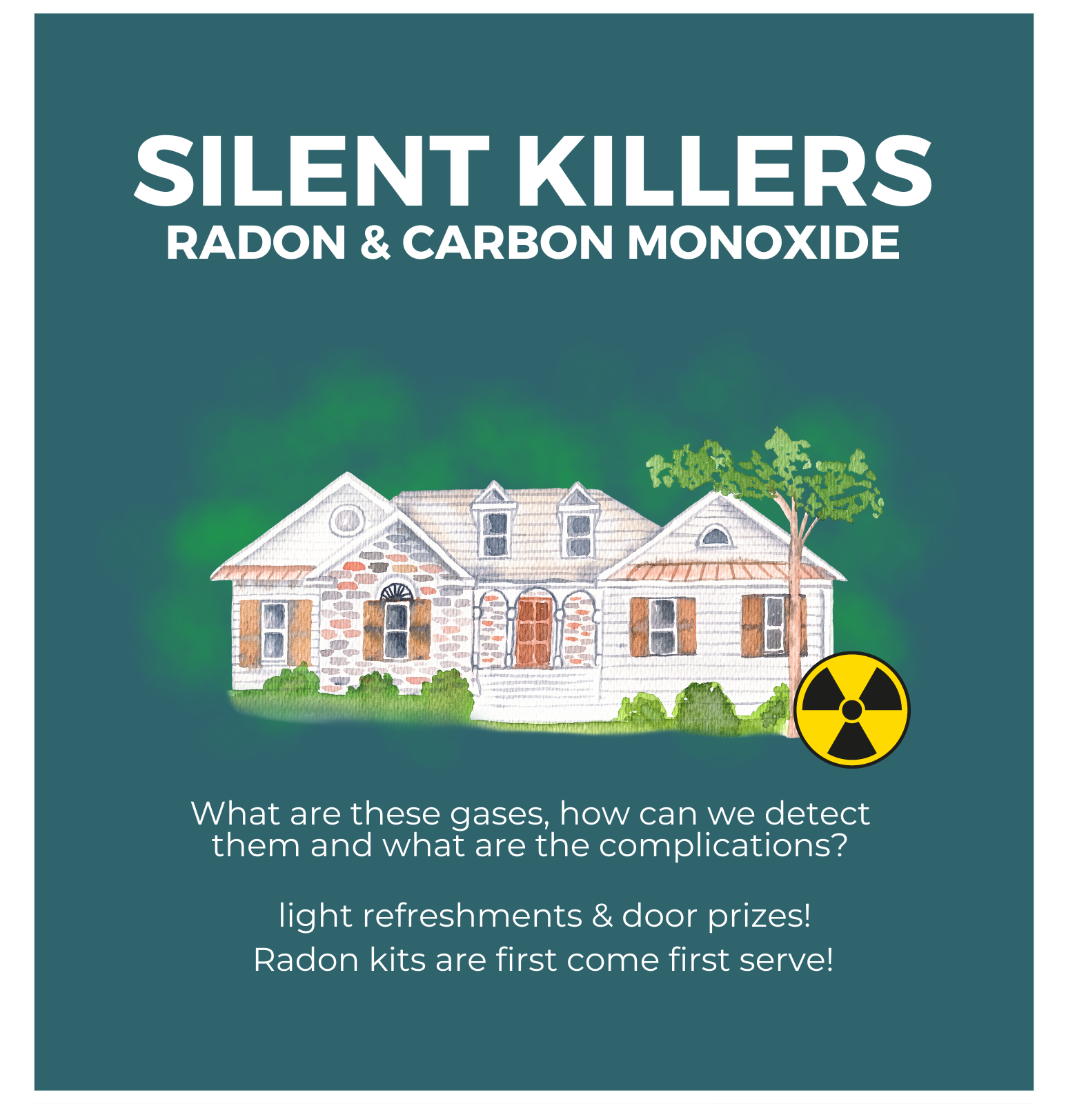 radon and carbon monoxide with house
