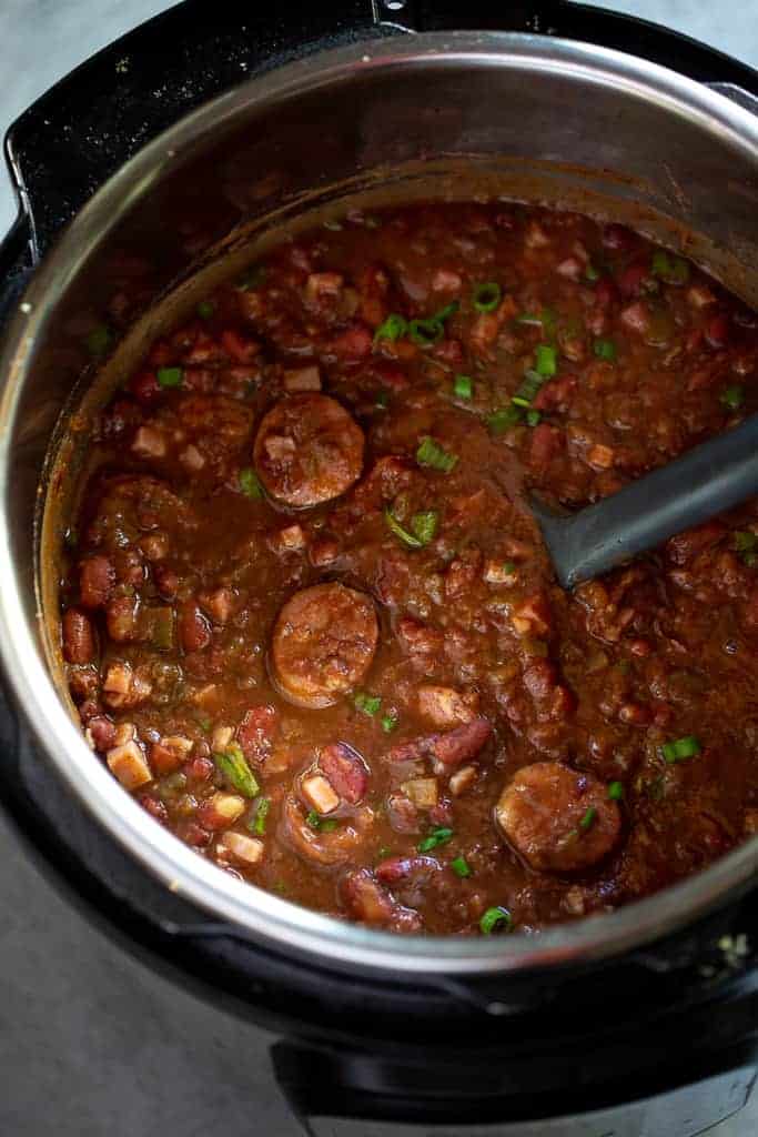 red beans rice in pot