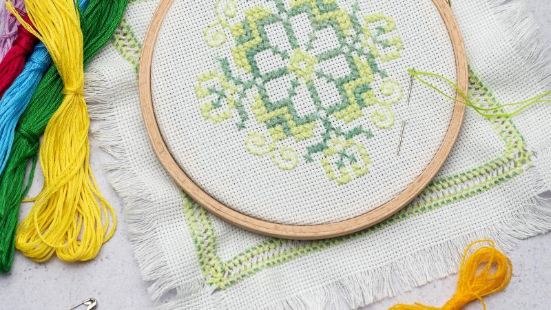 embroidery hoop and accessories