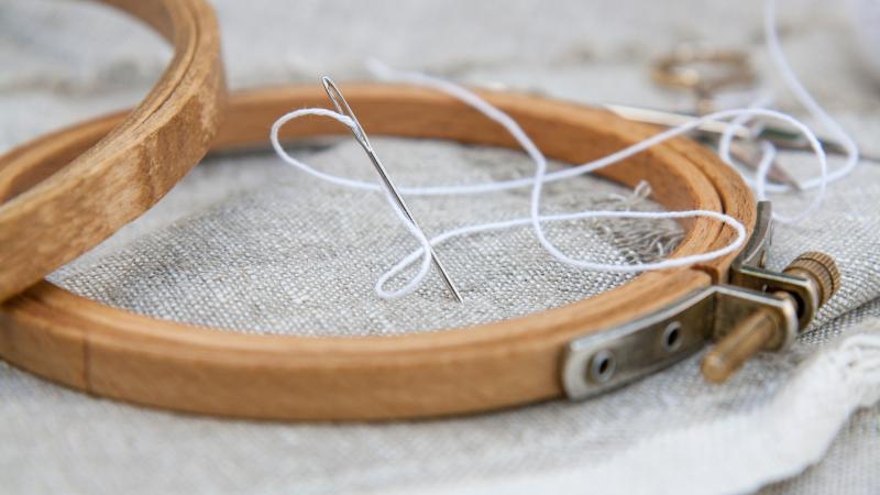 embroidery hoop and accessories